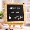 Led Işıklı Siyah Zeminli Ahşap Mesaj Panosu-LETTERBOARD