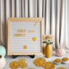 Gold Harfli Ahşap Çerçeveli Tak Çıkar Mesaj Panosu-LETTERBOARD