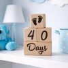 4 Parça Lazer Kazımalı %100 Doğal Ahşap Anne Bebek Anı Küpleri (İNGİLİZCE)